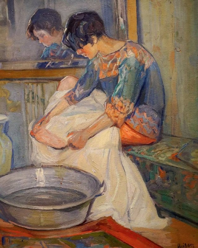 #艺术品 《浴缸里的年轻女子》，1926年埃尔维拉·莫伊桑·卡夫雷拉
