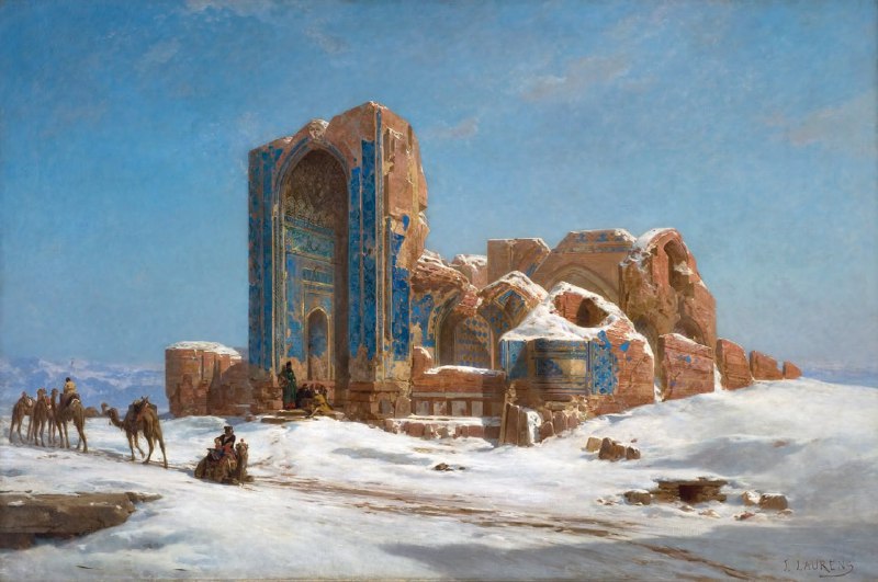 #艺术品《The Blue Mosque in Tabriz, Persia (1872)》 是法国画家 Jules Laurens 创作的一幅画作