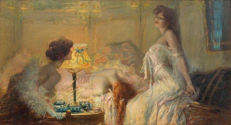 #艺术品《La Morphine》(吗啡)是法国画家阿尔贝·马蒂尼翁(Albert Matignon)于1905年创作的油画作品,现收藏于法国内穆尔城堡博物馆