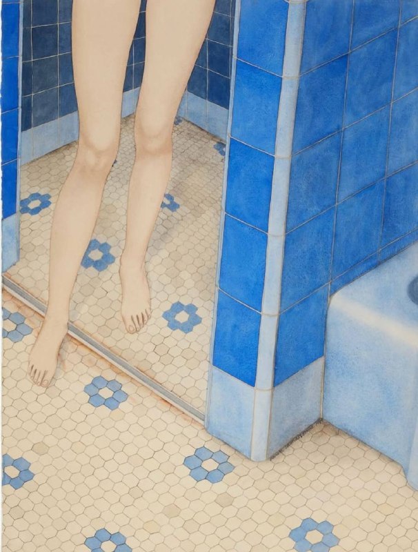 #艺术品 《蓝色浴室》，1979年卡伦·拉马松（Karen Lamassonne）