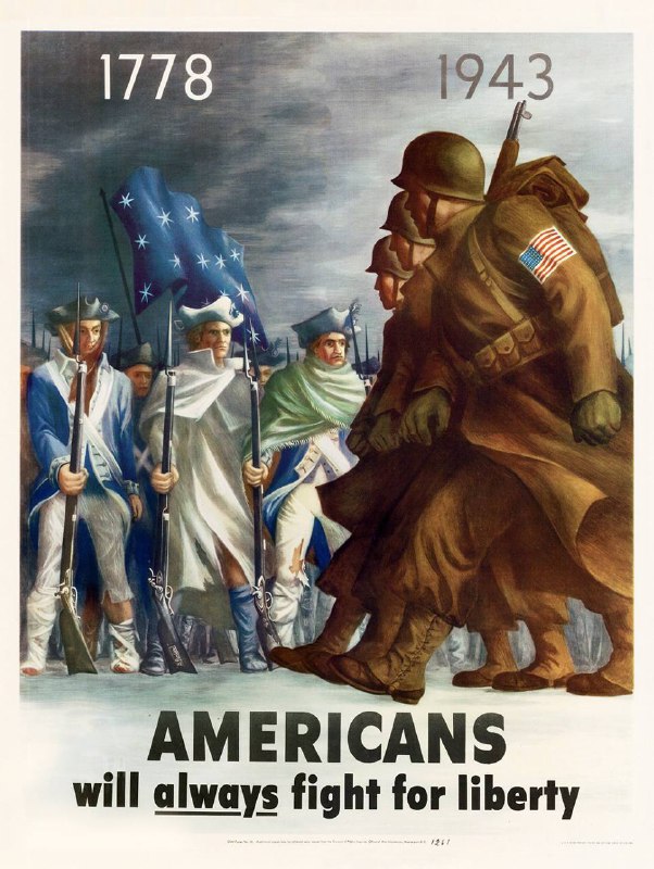 #海报 “美国人将永远为自由而战”——1943年第二次世界大战的美国海报