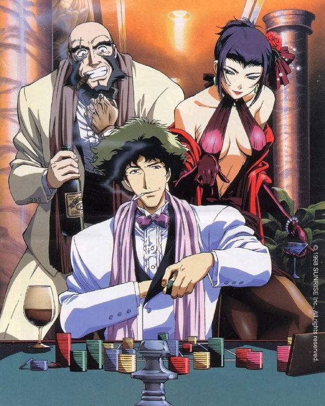 #动画 《星际牛仔》（星際牛仔）（1998）《Cowboy Bebop》（1998）由日昇动画和万代影视制作的一部原创电视动画，是导演渡边信一郎执导的第一部TV动画作品，1998年4月首播于东京电视台，后由WOWOW播出完整的26集