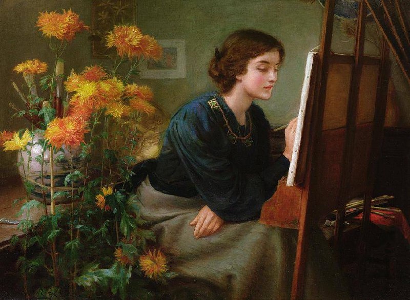 #艺术品 《画架前》(At the Easel) —— James N. Lee 作