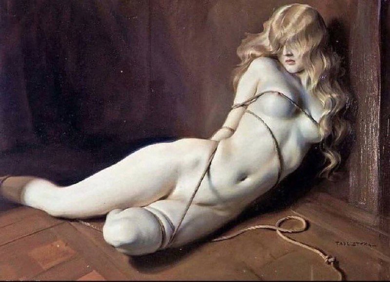 #艺术品 《Tied Up》(1940)此作发表于1940年，是Styka在其成熟期创作的作品