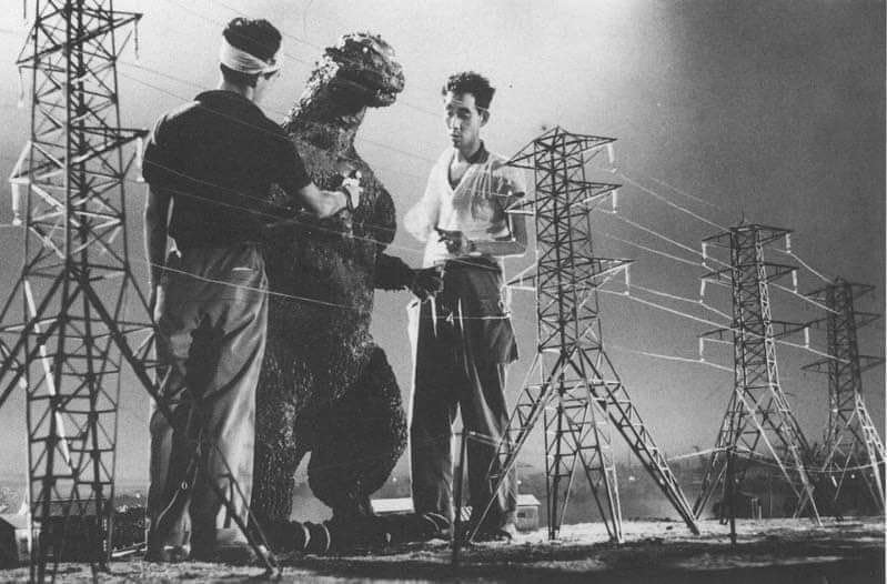 1954年第一部哥斯拉电影制作的幕后照片
