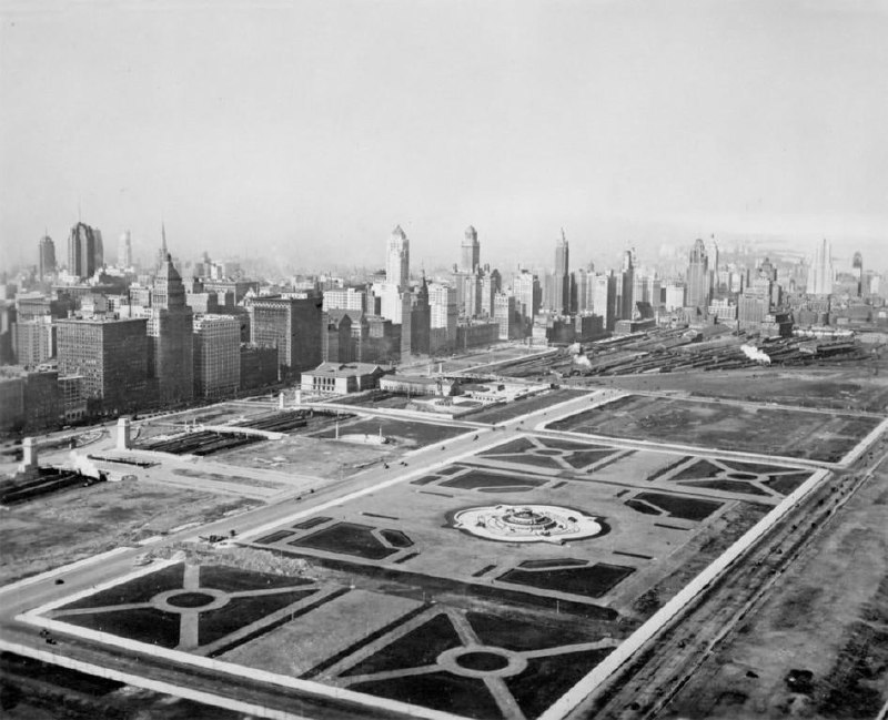 1929 年，芝加哥市中心的格兰特公园