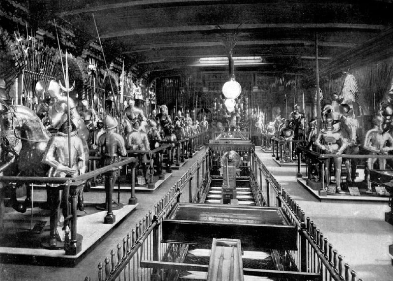 亨利八世马军械库，斩首斧头和街区，伦敦塔，1890年