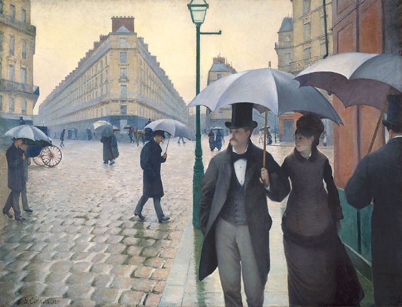 #艺术品《雨天的巴黎街道》（法语：Rue de Paris, temps de pluie），是法国印象派画家古斯塔夫·卡耶博特创作于1877年的大幅油画画作，现陈列于芝加哥艺术博物馆