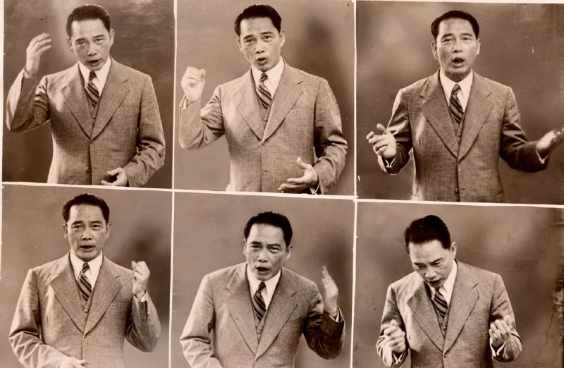 汪兆铭(精卫)演讲时的手势