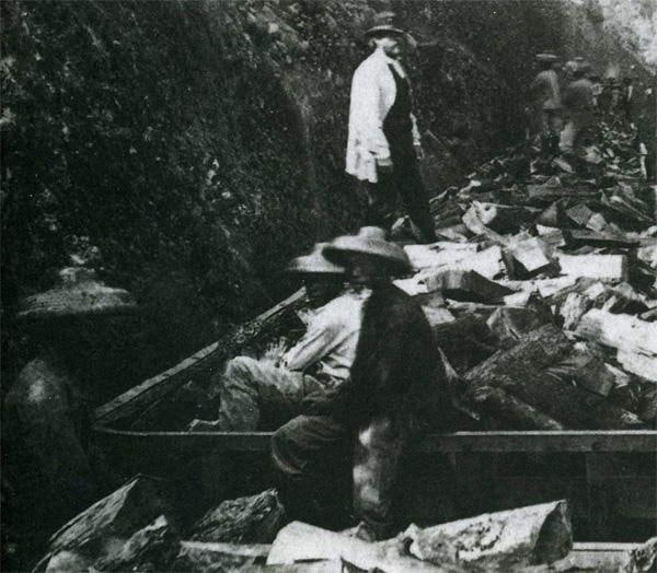 19世纪60年代，修建美国太平洋铁路的华人劳工们