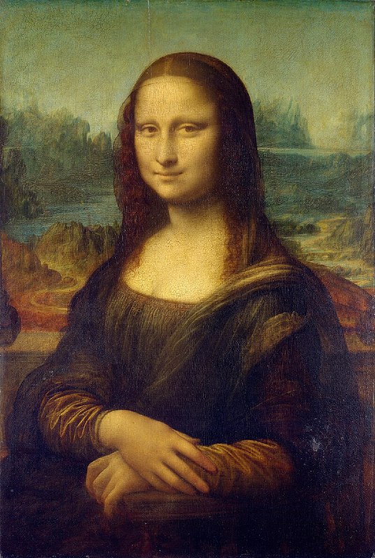 #艺术品 著名油画《蒙娜丽莎》《蒙娜丽莎》（Mona Lisa）是意大利文艺复兴时期伟大的艺术家莱昂纳多·达·芬奇（Leonardo da Vinci）于约1503年至1506年之间创作的一幅作品