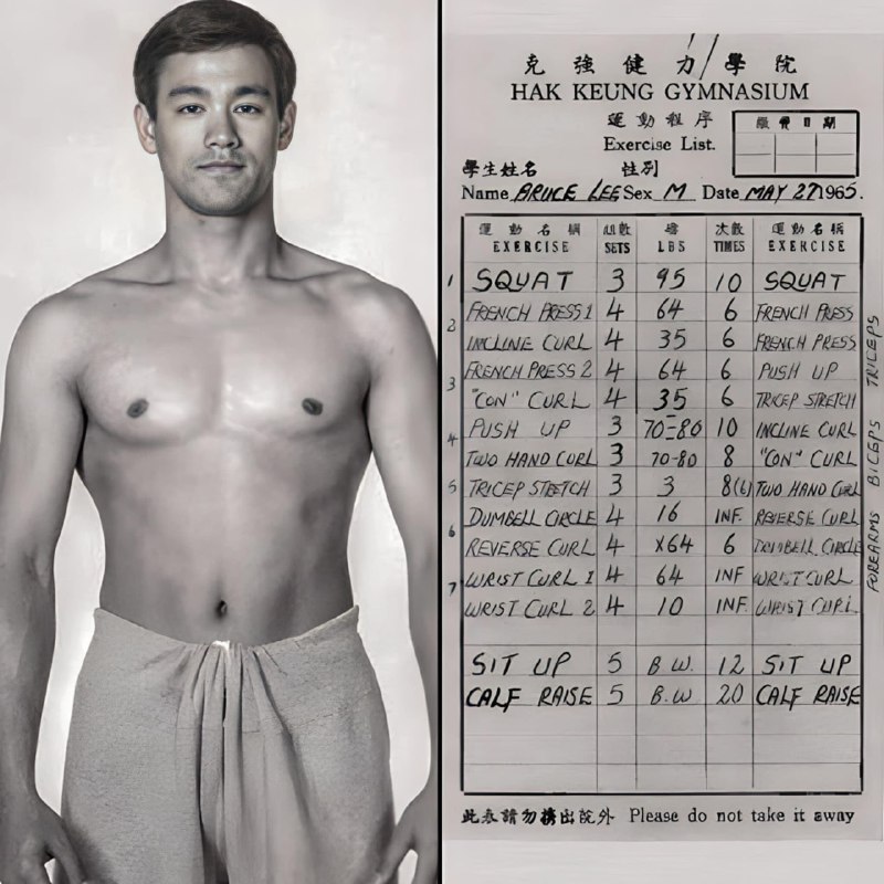 1965年李小龙早期训练计划