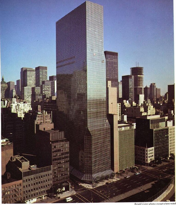 1970年， 美国纽约，现代主义大楼林立