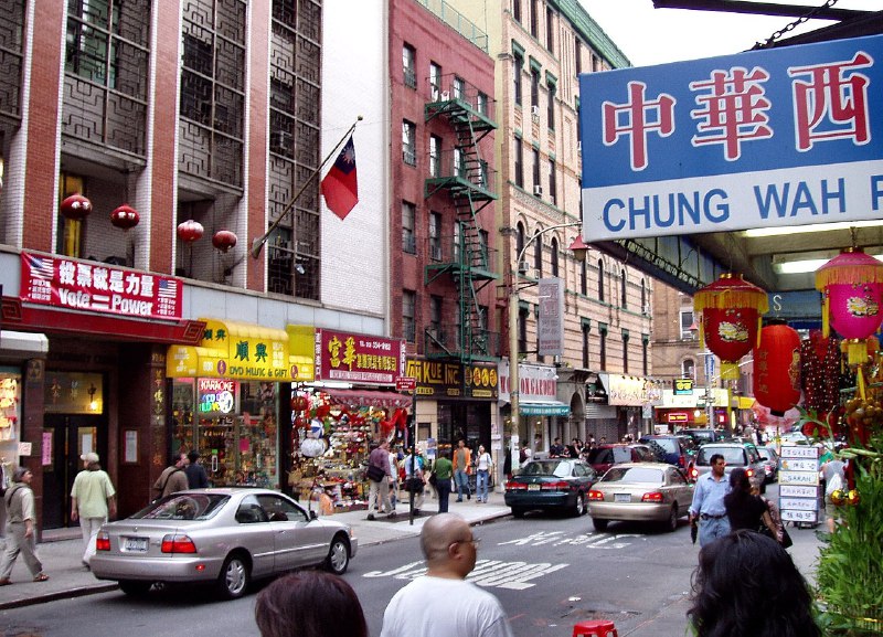 2004年，美国拍照的纽约华埠勿街，海外华人社区
