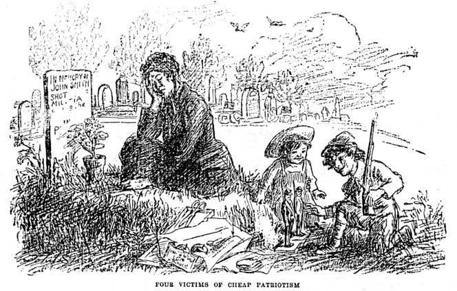 1910年反战漫画《劣质爱国主义的四名受害者》