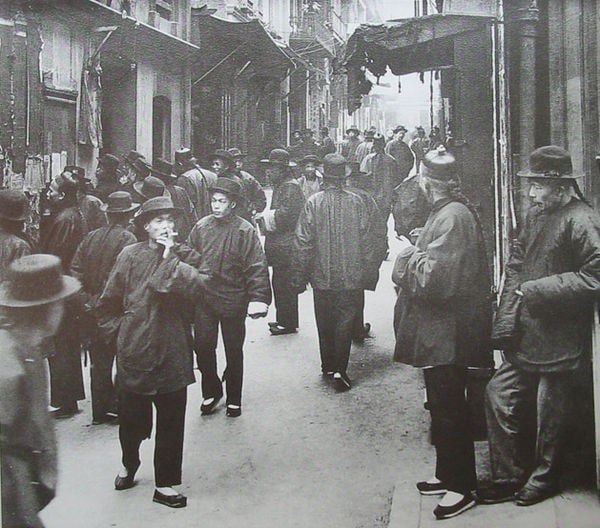 赌徒街（罗斯巷），唐人街，美国旧金山，1898年