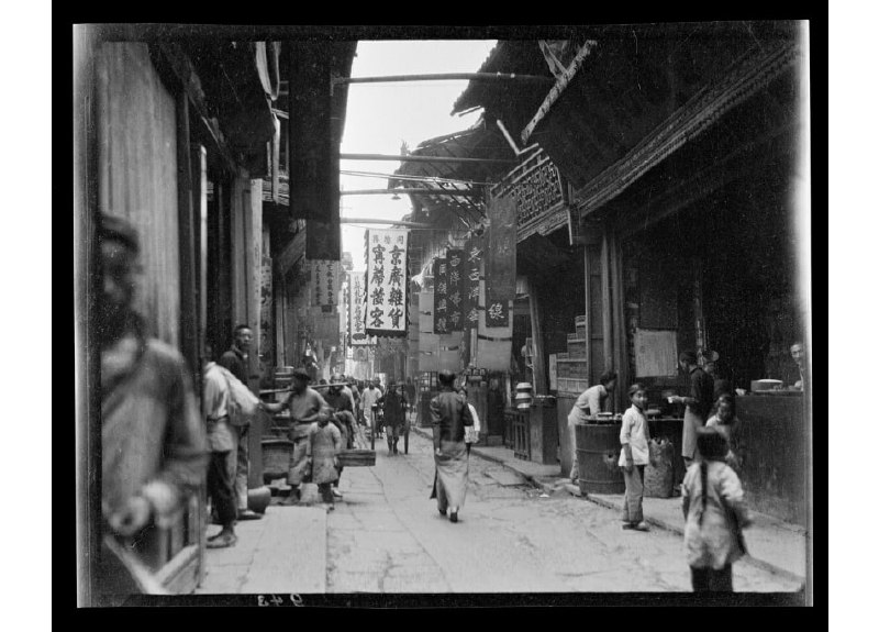 浙江杭州，御街景象，1918年