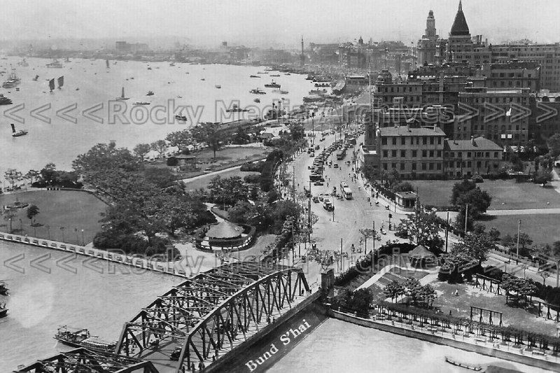 桥梁和河流，中国上海，1920-30 年代