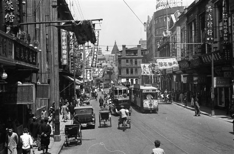 上海南京路，1937