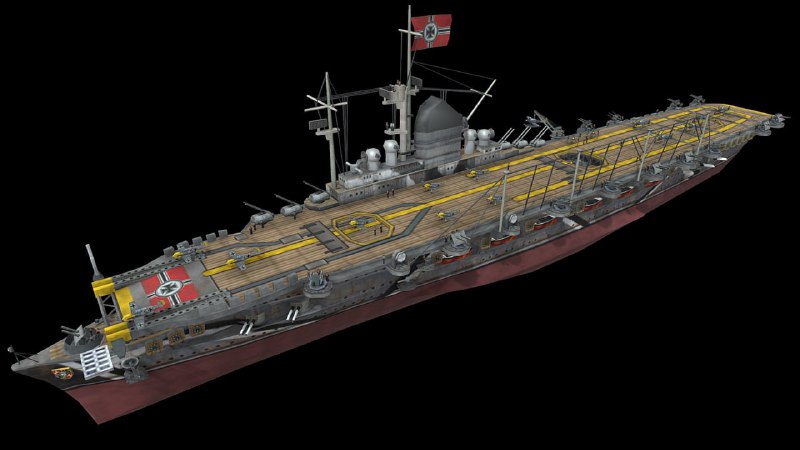 1938 年 12 月 8 日，纳粹德国的齐柏林伯爵号航空母舰 (German aircraft carrier Graf Zeppelin)下水场景