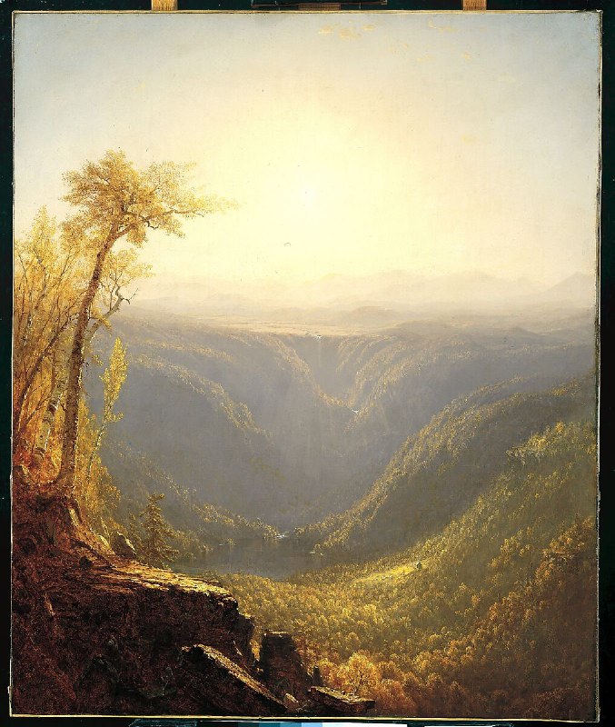 #艺术品 《A Gorge in the Mountains》，Luminism（发光主义）画风的油画，创作于1862 年