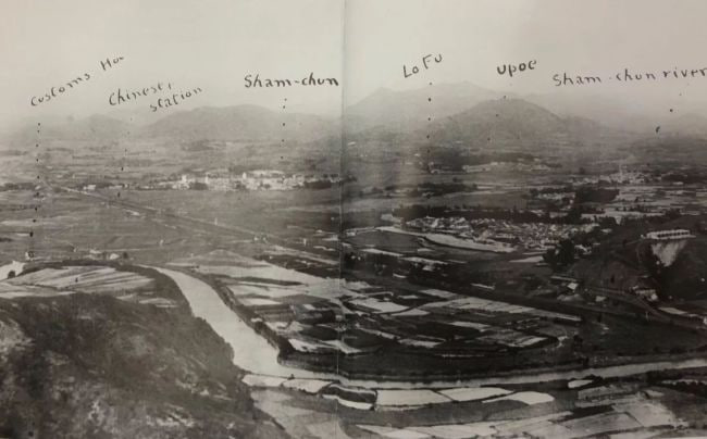 1927年，英国人拍摄的深圳河及深圳墟一带