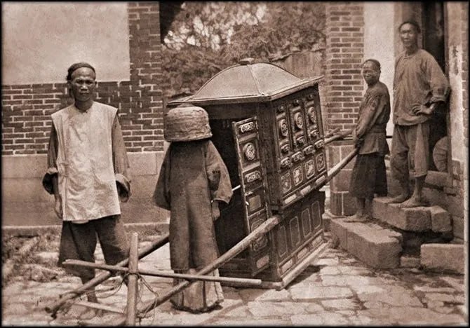1911-1913年，新娘去婚礼的路上，中国福建福州