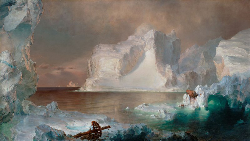 #艺术品《冰山》是美国风景画家弗雷德里克·埃德温·丘奇（Frederic Edwin Church）在1861年创作的油画